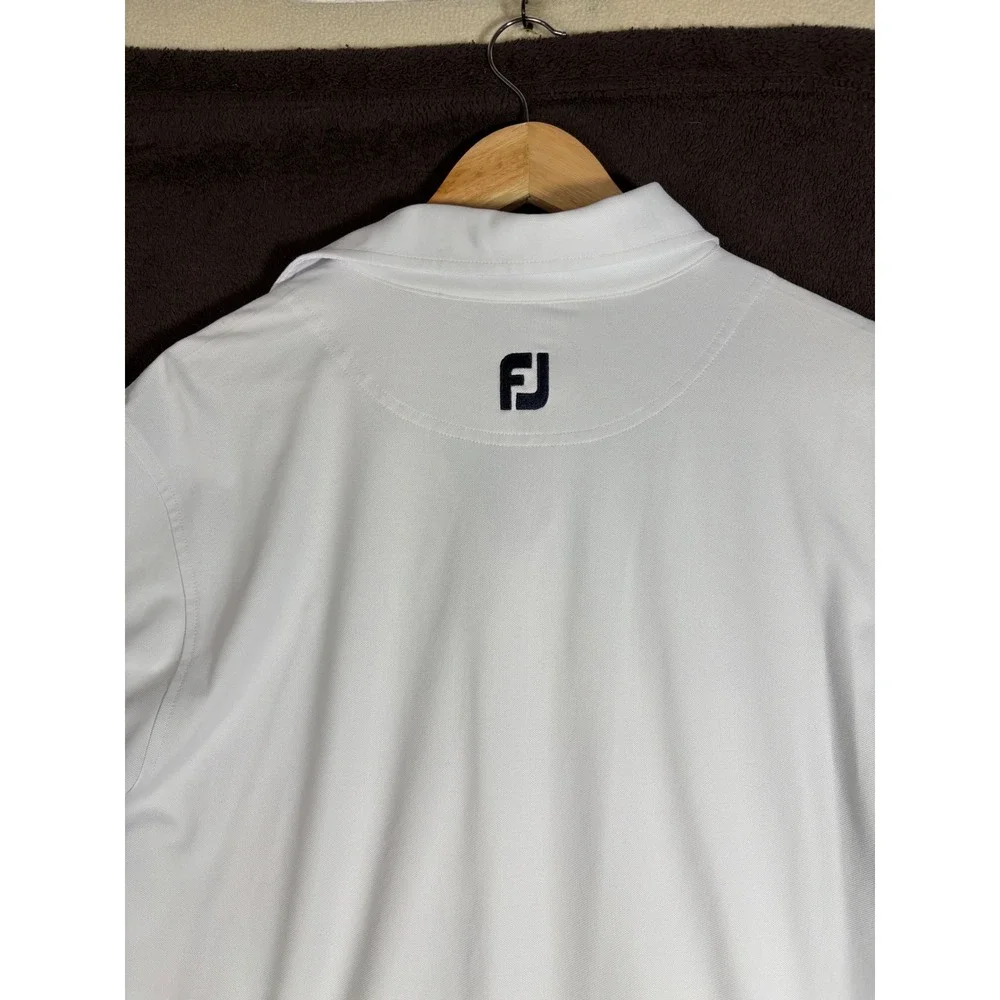FootJoy Mens Golf Polo Shirt Lot of 2 White Crest‎ Striped Classics Size Medium